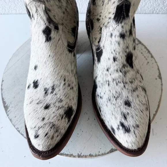 Lane Boots Womens Cowhide Cowboy Boots Tall Black Western Cow Skin Size 9.5 NEW - Picture 8 of 14